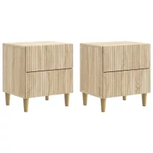   vidaXL Éjjeliszekrény 2 pcs Sonoma Tölgy 43 x 34,5 x 48 cm Szerelt Fa