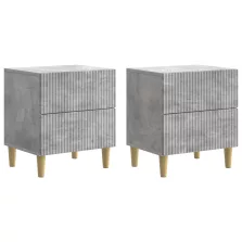   vidaXL Éjjeliszekrény 2 pcs Betonszürke 43 x 34,5 x 48 cm Szerelt Fa