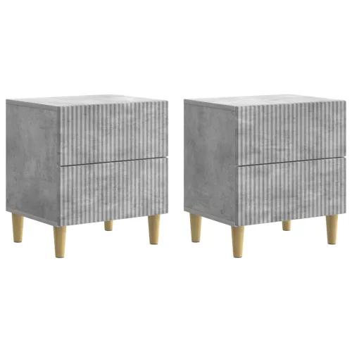 vidaXL Éjjeliszekrény 2 pcs Betonszürke 43 x 34,5 x 48 cm Szerelt Fa