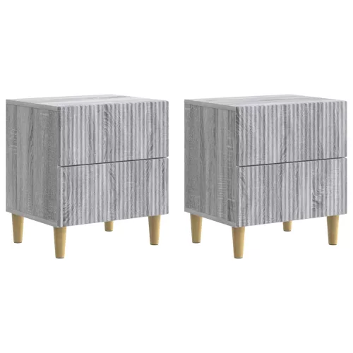 vidaXL Éjjeliszekrény 2 pcs Szürke Sonoma 43 x 34,5 x 48 cm Szerelt Fa
