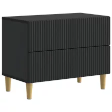   vidaXL Éjjeliszekrény fiókkal Fekete 62 x 34,5 x 48 cm Szerelt Fa