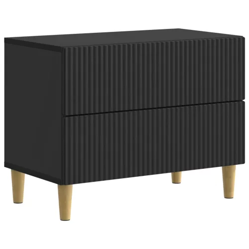 vidaXL Éjjeliszekrény fiókkal Fekete 62 x 34,5 x 48 cm Szerelt Fa