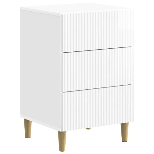 vidaXL Éjjeliszekrény Magasfényű Fehér 43 x 41 x 66,5 cm Szerelt Fa