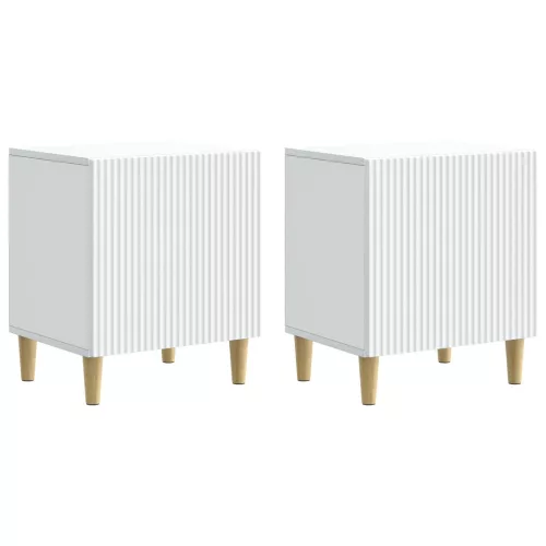 vidaXL Éjjeliszekrény 2 pcs Fehér 43 x 34,5 x 50 cm Szerelt Fa