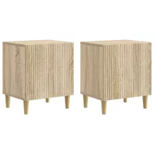   vidaXL Éjjeliszekrény 2 pcs Sonoma Tölgy 43 x 34,5 x 50 cm Szerelt Fa