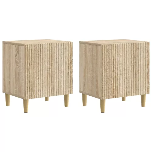 vidaXL Éjjeliszekrény 2 pcs Sonoma Tölgy 43 x 34,5 x 50 cm Szerelt Fa