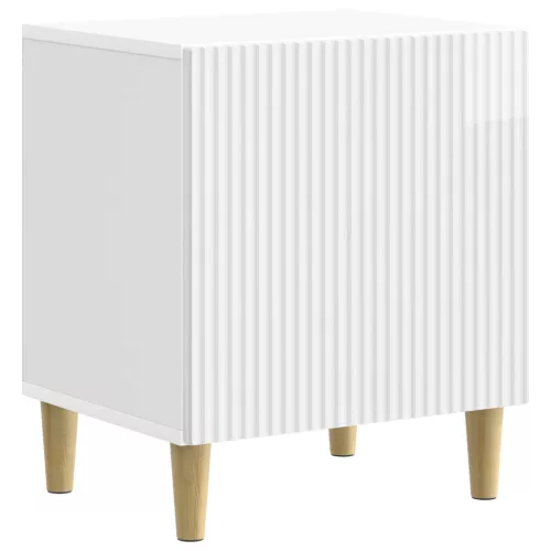 vidaXL Éjjeliszekrény Magasfényű Fehér 43 x 34,5 x 50 cm Szerelt Fa