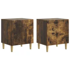   vidaXL Éjjeliszekrény 2 pcs Füstös Tölgy 43 x 34,5 x 50 cm Szerelt Fa