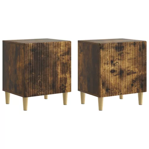 vidaXL Éjjeliszekrény 2 pcs Füstös Tölgy 43 x 34,5 x 50 cm Szerelt Fa
