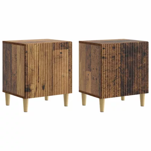 vidaXL Éjjeliszekrény 2 pcs Antik Fa 43 x 34,5 x 50 cm Szerelt Fa