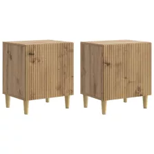   vidaXL Éjjeliszekrény 2 pcs Kézműves Tölgy 43 x 34,5 x 50 cm
