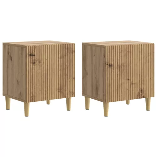 vidaXL Éjjeliszekrény 2 pcs Kézműves Tölgy 43 x 34,5 x 50 cm