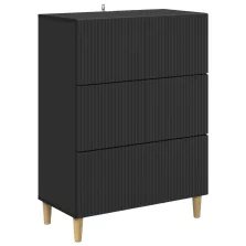vidaXL Fiókos szekrény Fekete 66 x 34,5 x 90 cm Szerelt Fa