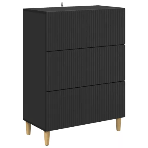 vidaXL Fiókos szekrény Fekete 66 x 34,5 x 90 cm Szerelt Fa