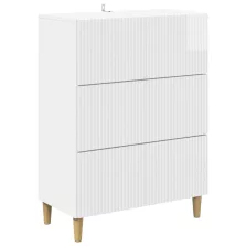   vidaXL Fiókos szekrény Magasfényű Fehér 66 x 34,5 x 90 cm Szerelt Fa