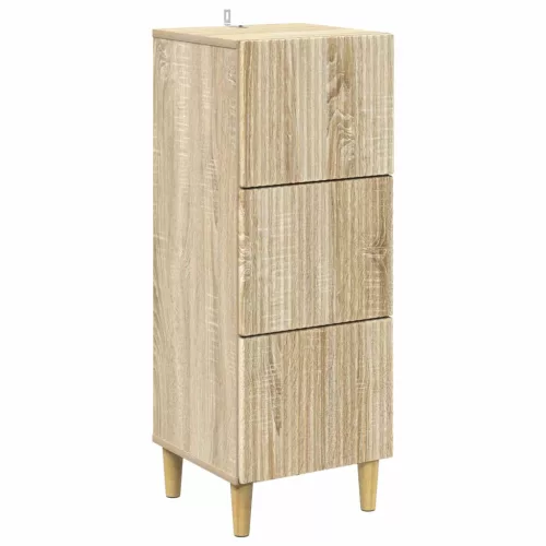 vidaXL Fiókos szekrény Sonoma Tölgy 33 x 34,5 x 90 cm Szerelt Fa
