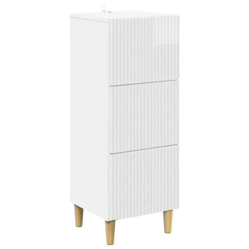 vidaXL Fiókos szekrény Magasfényű Fehér 33 x 34,5 x 90 cm Szerelt Fa