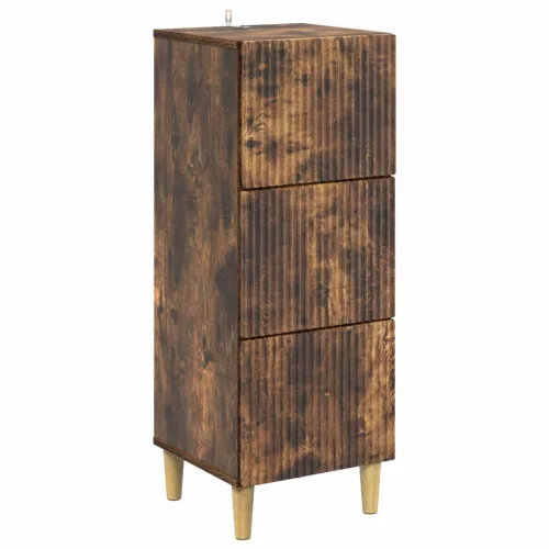 vidaXL Fiókos szekrény Füstös Tölgy 33 x 34,5 x 90 cm Szerelt Fa