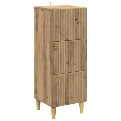 vidaXL Fiókos szekrény Kézműves Tölgy 33 x 34,5 x 90 cm Szerelt Fa