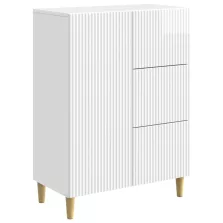   vidaXL Széf fiókkal Magasfényű Fehér 66 x 34,5 x 90 cm Szerelt Fa