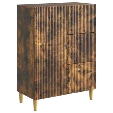   vidaXL Széf fiókkal Füstös Tölgy 66 x 34,5 x 90 cm Szerelt Fa