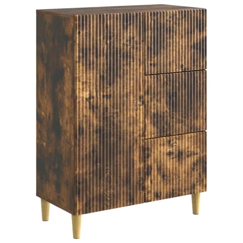 vidaXL Széf fiókkal Füstös Tölgy 66 x 34,5 x 90 cm Szerelt Fa