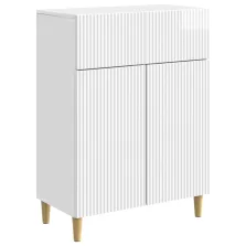   vidaXL Széf fiókkal Magasfényű Fehér 66 x 34,5 x 90 cm Szerelt Fa