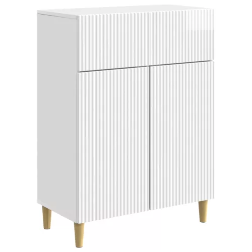 vidaXL Széf fiókkal Magasfényű Fehér 66 x 34,5 x 90 cm Szerelt Fa