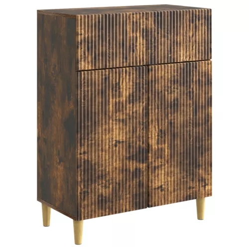 vidaXL Széf fiókkal Füstös Tölgy 66 x 34,5 x 90 cm Szerelt Fa