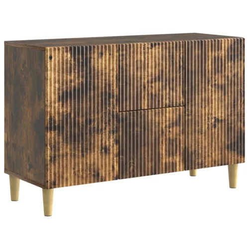 vidaXL Széf fiókkal Füstös Tölgy 89 x 34,5 x 60 cm Szerelt Fa