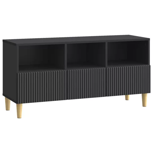 vidaXL TV szekrény fiókkal Fekete 102 x 34,5 x 50 cm Szerelt Fa