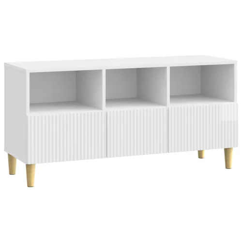 vidaXL TV szekrény Magasfényű Fehér 102 x 34,5 x 50 cm Szerelt Fa