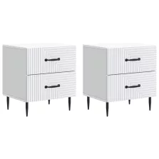   vidaXL Éjjeliszekrény 2 pcs Fehér 43 x 34,5 x 47,5 cm Szerelt Fa