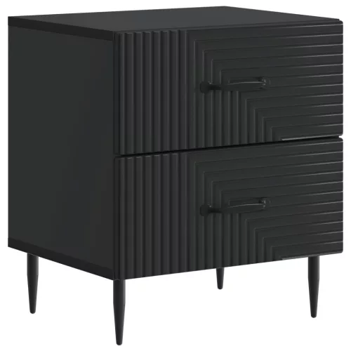 vidaXL Éjjeliszekrény fiókkal Fekete 43 x 34,5 x 47,5 cm Szerelt Fa
