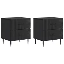   vidaXL Éjjeliszekrény 2 pcs Fekete 43 x 34,5 x 47,5 cm Szerelt Fa