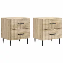   vidaXL Éjjeliszekrény fiókkal 2 pcs Sonoma Tölgy 43 x 34,5 x 47,5 cm