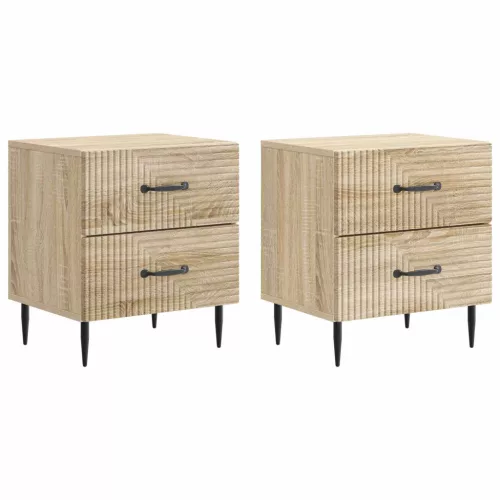 vidaXL Éjjeliszekrény fiókkal 2 pcs Sonoma Tölgy 43 x 34,5 x 47,5 cm