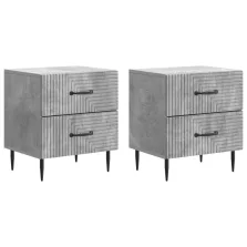   vidaXL Éjjeliszekrény 2 pcs Betonszürke 43 x 34,5 x 47,5 cm Szerelt Fa