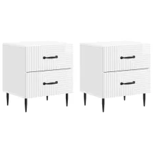   vidaXL Éjjeliszekrény 2 pcs Magasfényű Fehér 43 x 34,5 x 47,5 cm
