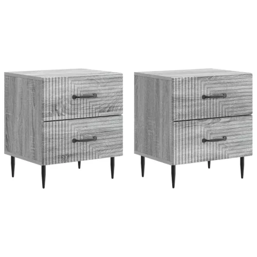 vidaXL Éjjeliszekrény fiókkal 2 pcs Szürke Sonoma 43 x 34,5 x 47,5 cm
