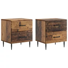   vidaXL Éjjeliszekrény 2 pcs Antik Fa 43 x 34,5 x 47,5 cm Szerelt Fa