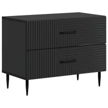   vidaXL Éjjeliszekrény fiókkal Fekete 62 x 34,5 x 47,5 cm Szerelt Fa