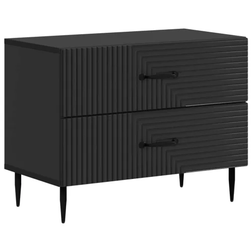 vidaXL Éjjeliszekrény fiókkal Fekete 62 x 34,5 x 47,5 cm Szerelt Fa