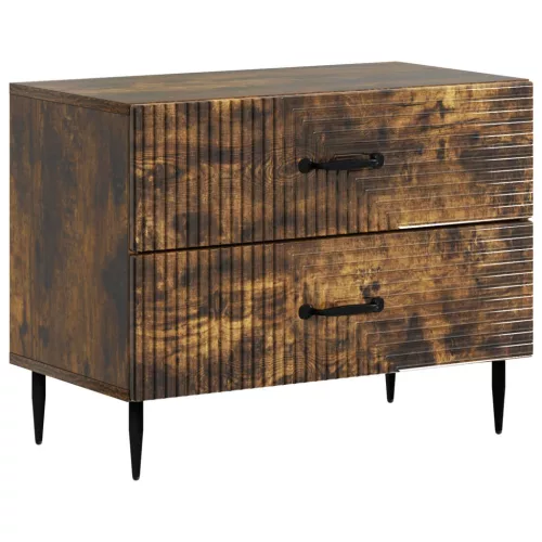 vidaXL Éjjeliszekrény Füstös Tölgy 62 x 34,5 x 47,5 cm Szerelt Fa