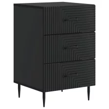   vidaXL Éjjeliszekrény fiókkal Fekete 43 x 41 x 66,5 cm Szerelt Fa