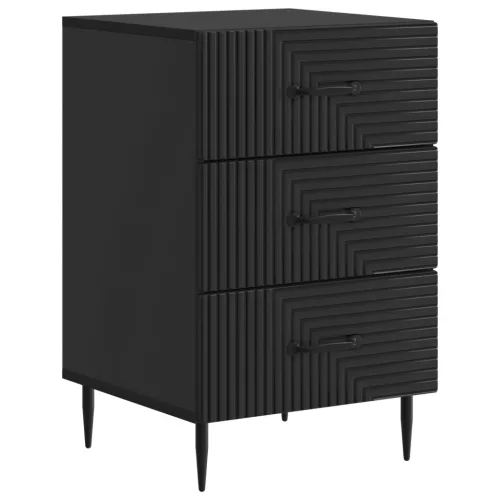 vidaXL Éjjeliszekrény fiókkal Fekete 43 x 41 x 66,5 cm Szerelt Fa