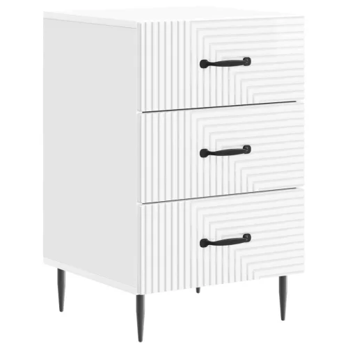 vidaXL Éjjeliszekrény Magasfényű Fehér 43 x 41 x 66,5 cm Szerelt Fa