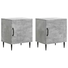   vidaXL Éjjeliszekrény 2 pcs Betonszürke 43 x 34,5 x 50 cm Szerelt Fa