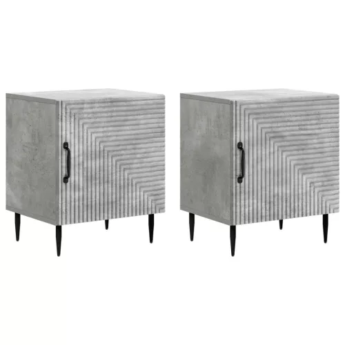 vidaXL Éjjeliszekrény 2 pcs Betonszürke 43 x 34,5 x 50 cm Szerelt Fa