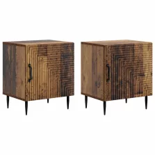   vidaXL Éjjeliszekrény 2 pcs Antik Fa 43 x 34,5 x 50 cm Szerelt Fa